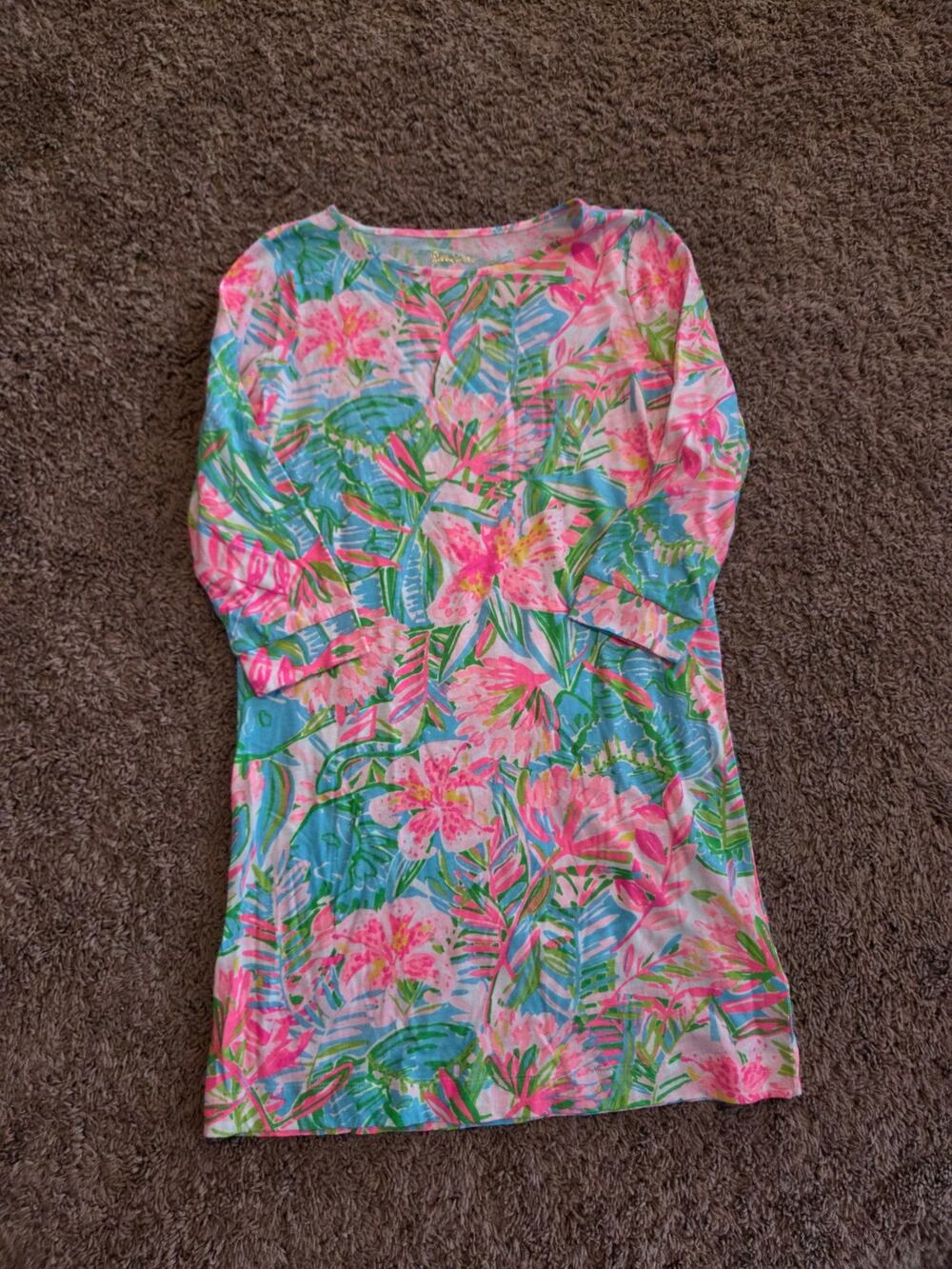 Lilly Pulitzer mini marlowe dress pop up lily of the jungle girls XL NWT